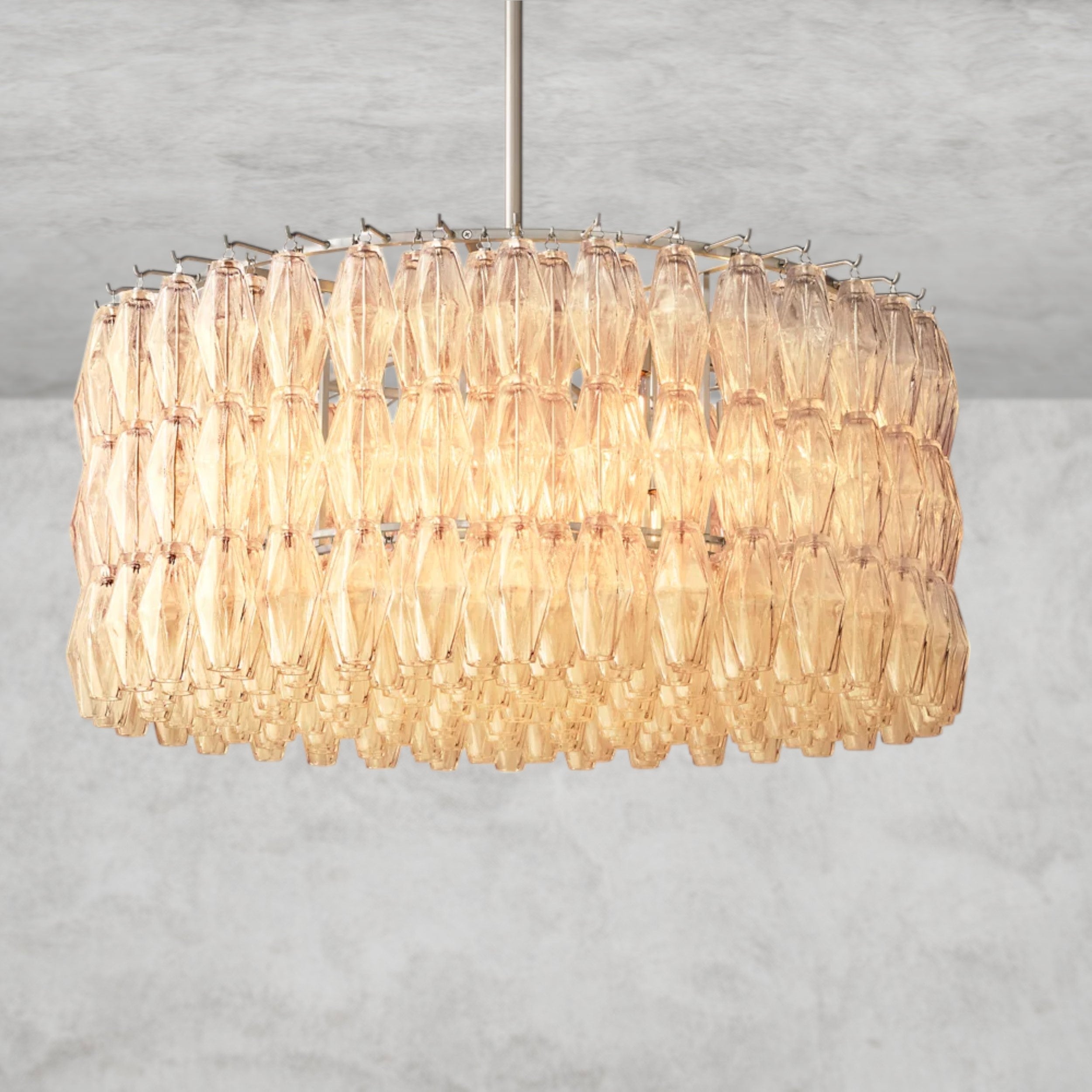 CHIARA CLEAR/ SMOKE GLASS ROUND CHANDELIER 37", 47", 62"
